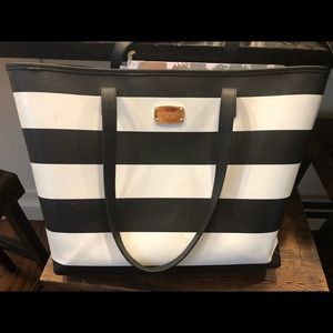 Michael Kors Jet Set tote bag black & white stripe